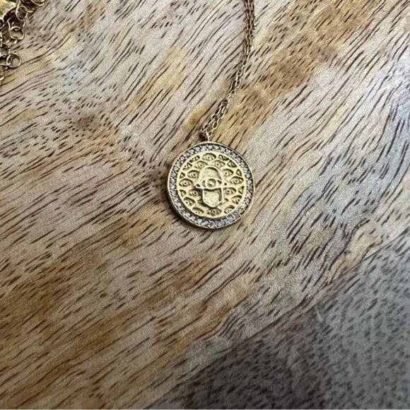 Argento Vivo Gold-Plated Evil Eye Pendant Necklace With Adjustable Chain - Picture 3 of 7